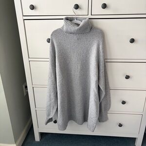 bp Light Grey Ribbed Turtleneck Sweater